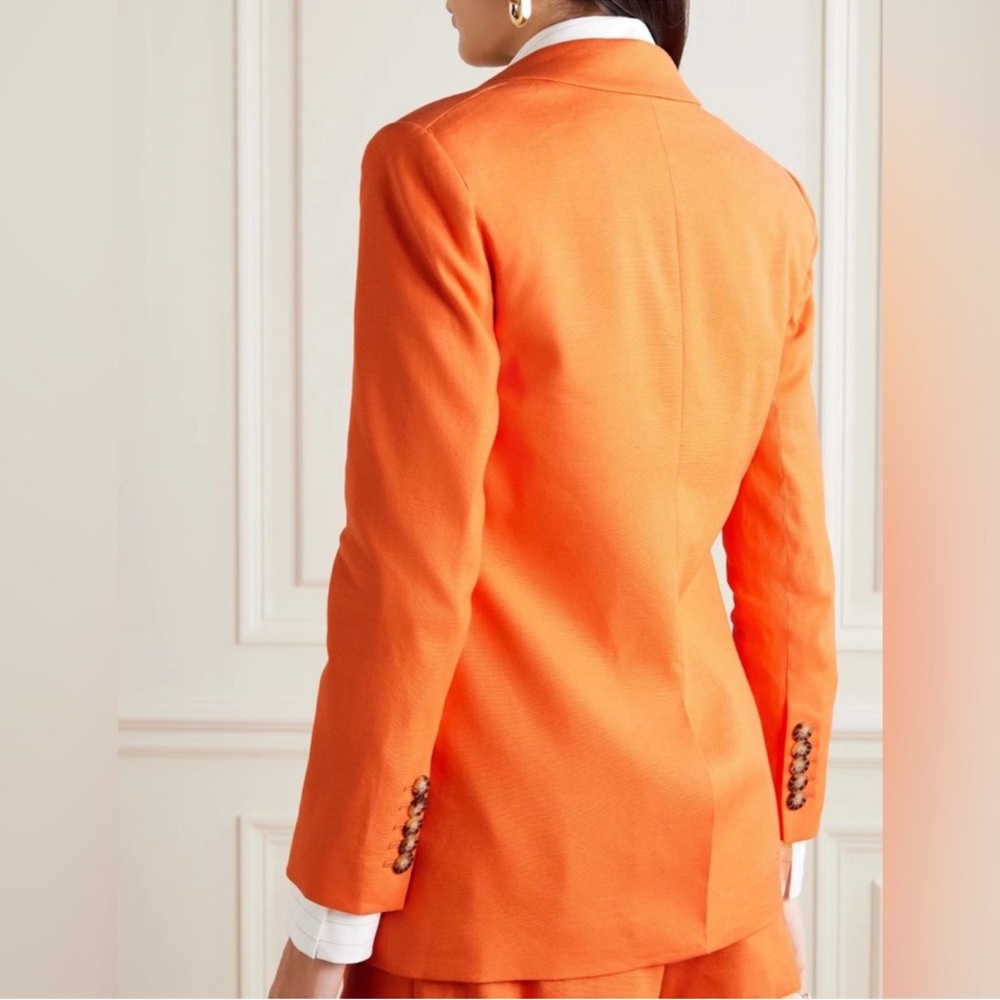 Veronica Beard Bexley Orange Dickey and Franzi Linen Short Set - Picture 3 of 16